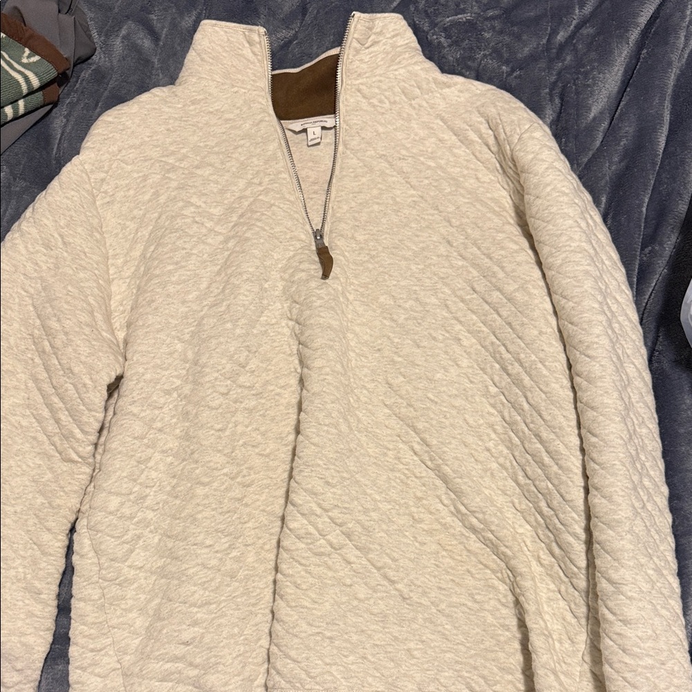 Banana Republic Cream Zip Up Sweater